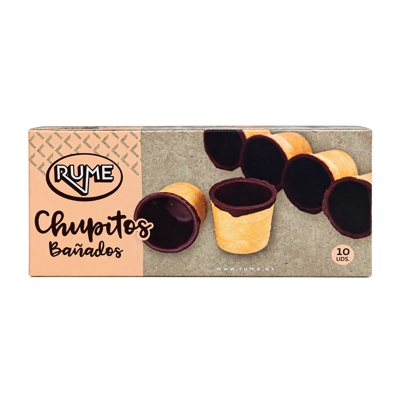 Barquillos de chupitos bañados RUME