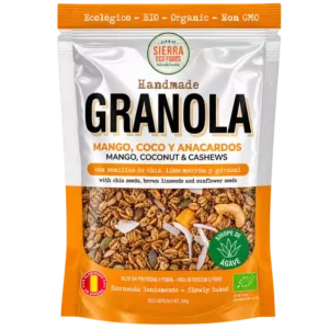 Granola ecológica mango coco anacardos